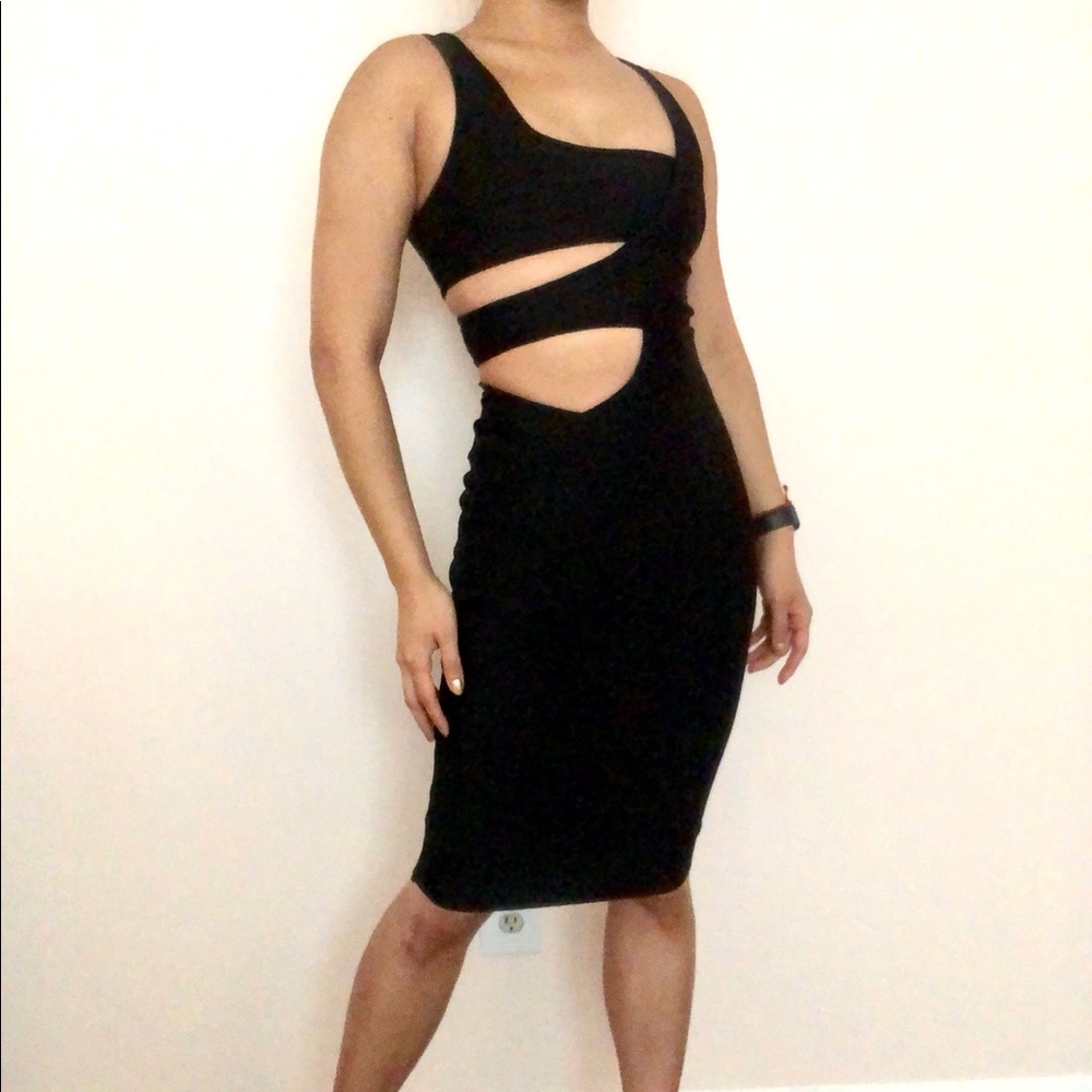 Fashionnova Black Bandage Bodycon Cutout dress
